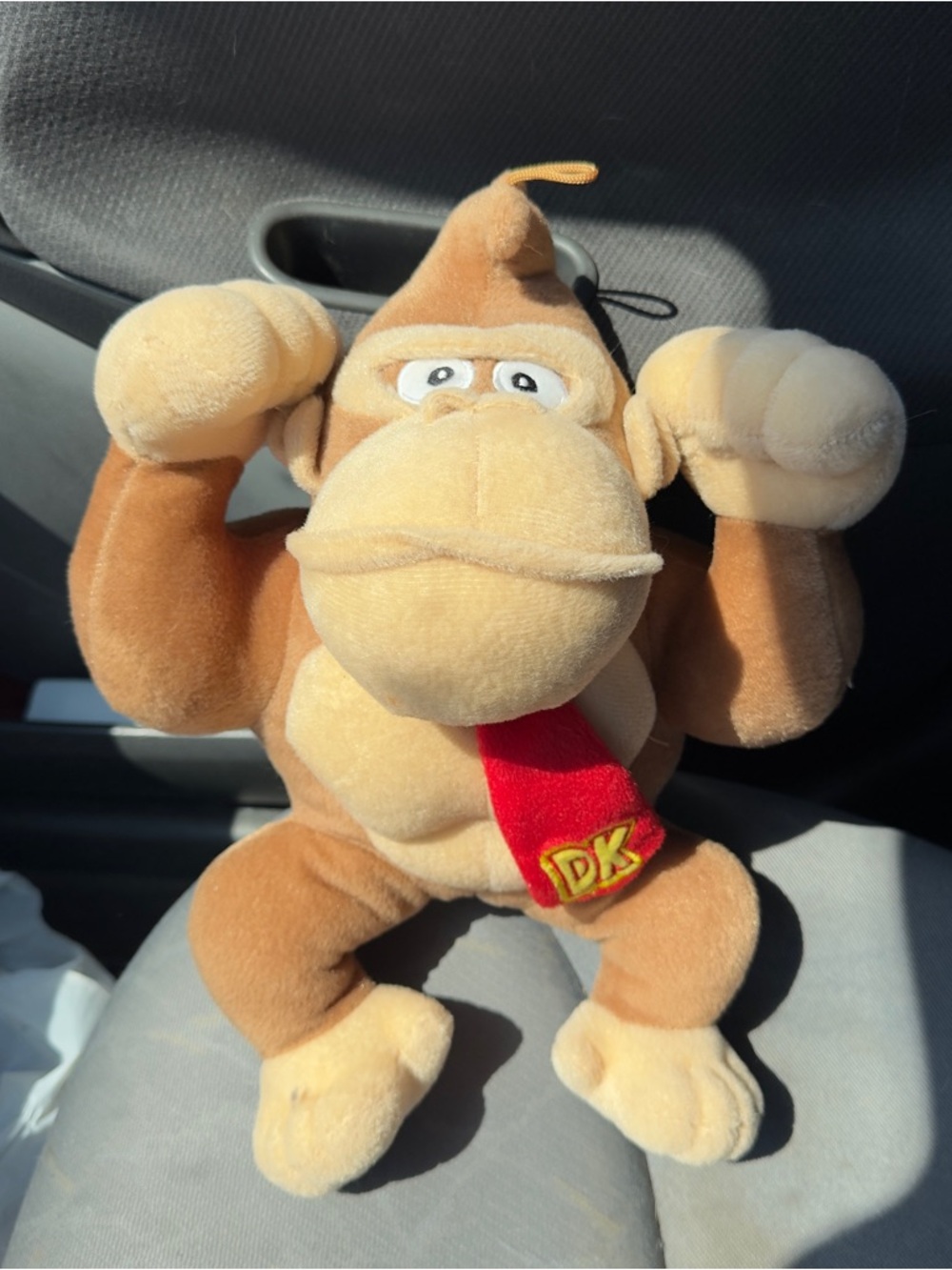 Nintendo Donkey Kong Plush in Brown and Cream with Red DK Tie
